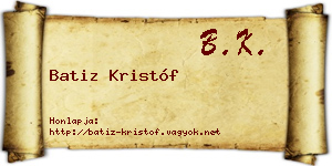 Batiz Kristóf névjegykártya